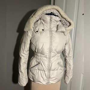 Coach Women's off-white Hooded Puffer Jacket